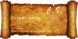 Czigán Ipoly névjegykártya